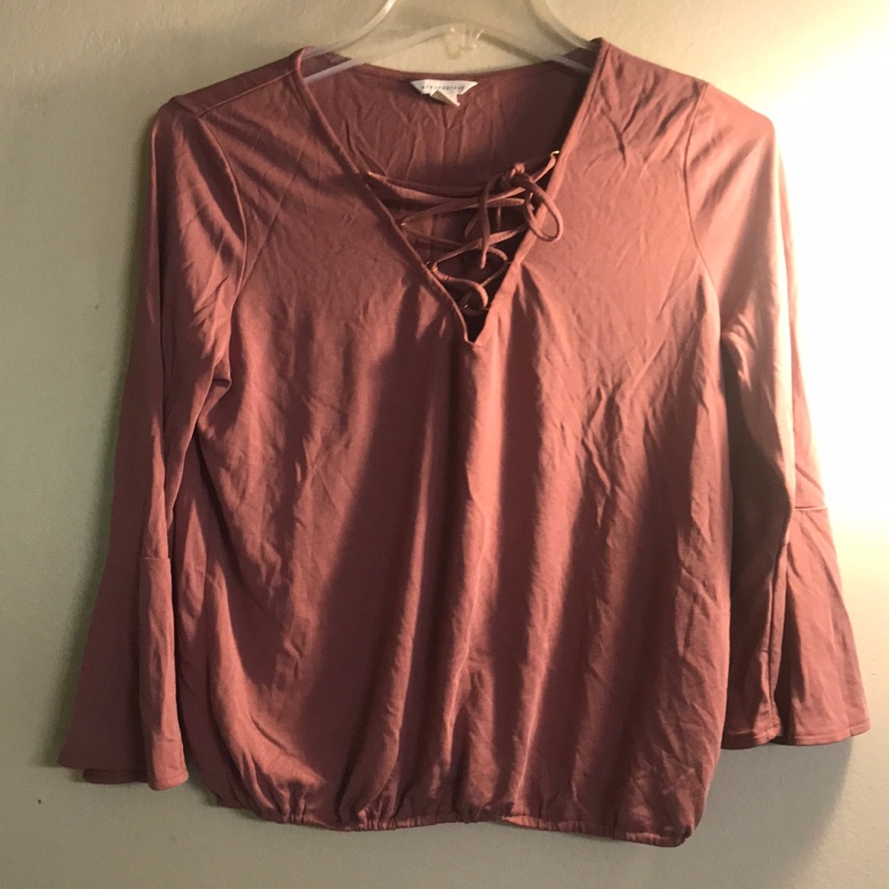 Aeropostale Blush Pink Top with Bell Sleeves